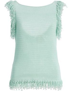 Paris Georgia Basics Fringe Cotton Top - Green