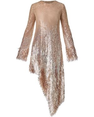 Monse Asymmetrical Sequined Midi Dress - Natural