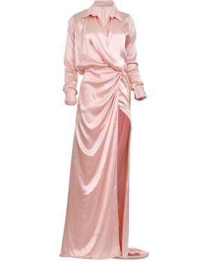 Francesca Miranda Exclusive Blush Horizon Silk Maxi Dress - Pink
