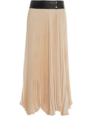 Alexis Tansia Plissé Georgette Midi Skirt - Natural