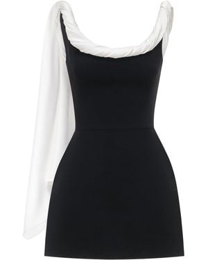 Montsand Cotton-Blend Scarf-Back Mini Dress - Black