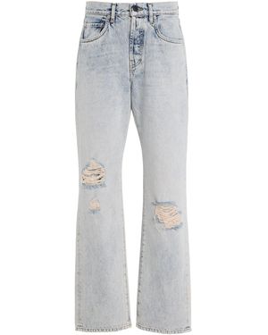 Kallmeyer Gabby High-Rise Distressed Tapered Jeans - Blue