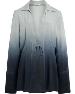 St. Agni Exclusive Dip-Dyed Silk Shirt - Blue