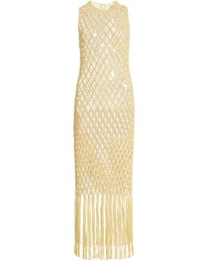 Jonathan Simkhai Jensen Macrame Midi Cover-up Dress - Metallic