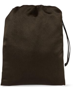 The Row Ray Silk-Satin Pouch - Black