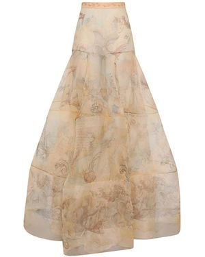 Zimmermann Rebellion Lantern Silk Organza Maxi Skirt - Natural