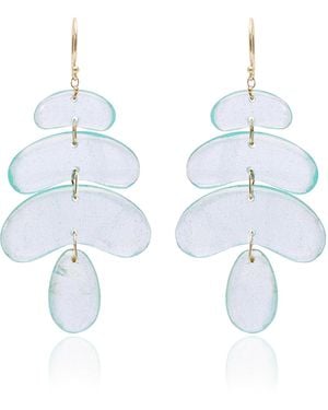 Ten Thousand Things Small Totem 18k Yellow Gold Aquamarine Earrings - Blue