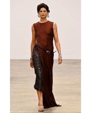 Third Form Reflection Sequined Crepe Midi Skirt - Natural