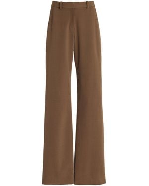 Brandon Maxwell The Anderson Wool-blend Straight-leg Trousers - Brown