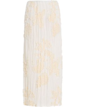 Kallmeyer Esse Plisse Cotton-Blend Maxi Skirt - White