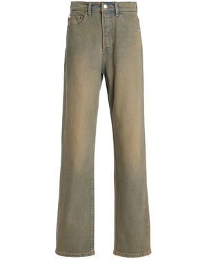 EB DENIM Stretch High-rise Straight-leg Jeans - Green