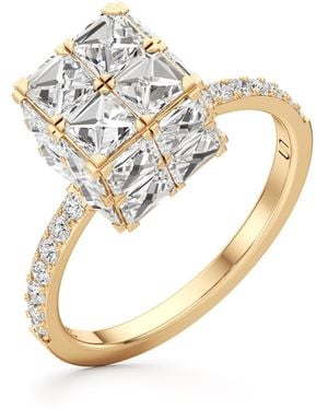 UNSAID Armour Small 18K Diamond Cube Ring - White
