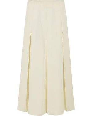 Harris Tapper Ava Drape Suiting Midi Skirt - Natural