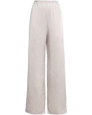 Leset Barb Satin Wide-Leg Trousers - White