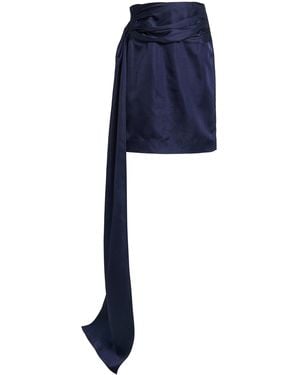 TOVE Jullee Sash-Detailed Shantung Midi Skirt - Blue
