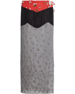 Altuzarra Zanders Embroidered Midi Skirt - Grey