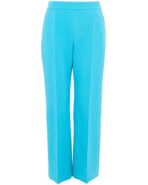 Chloé Straight-Leg Wool Crepe Trousers - Blue