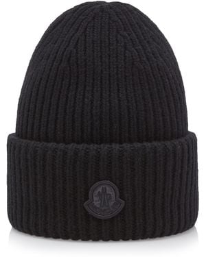 Moncler Ribbed-knit Beanie - Black