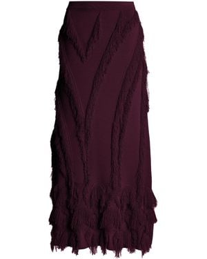 Ulla Johnson Astrid Fringed Knit Maxi Skirt - Purple