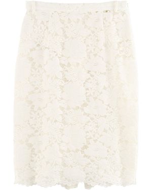 ARAKII Pencil Velvet Lace Mini Skirt Exclusive - Natural