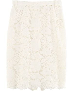 ARAKII Pencil Velvet Lace Mini Skirt Exclusive - Natural