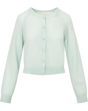 LoveShackFancy Petralyn Fancy Cashmere Cardigan - Green