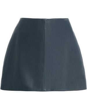 St. Agni Exclusive Leather Mini Skirt - Blue