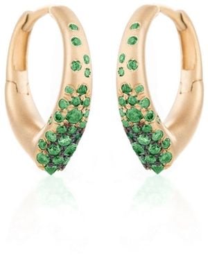 Nada Ghazal The Arch Luck 18K Tsavorite Mini Hoop Earrings - Blue