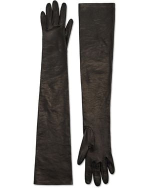 The Row Simon Leather Gloves - Black