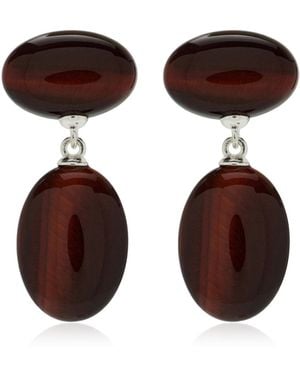RAGBAG STUDIO Emberly Tiger's Eye Earrings - Brown