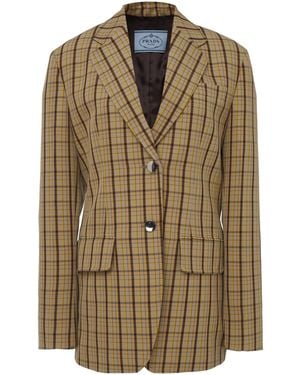 Prada Checked Wool Blazer - Multicolour