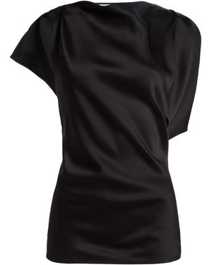 Victoria Beckham Kyra Asymmetrical Draped Top - Black