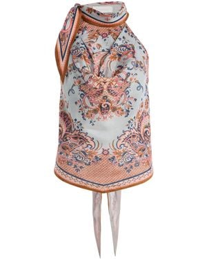 Zimmermann Aster Scarf-Detailed Silk Blouse - Multicolour