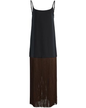 Alaïa Fringe Cotton Slip Dress - Black