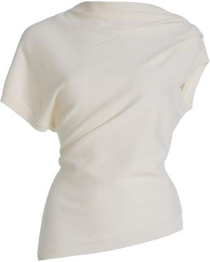 Rohe Deconstructed Merino Wool-Cashmere Top - White
