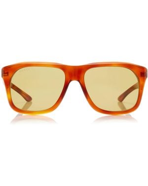 Gucci Square-Frame Acetate Sunglasses - Orange