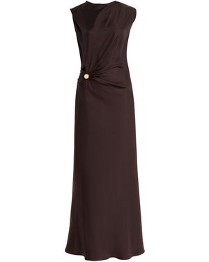 Loulou de Saison Roan Draped Silk Dress - Brown