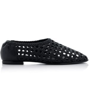 Jonathan Simkhai Eden Woven Leather Ballet Flats - Black
