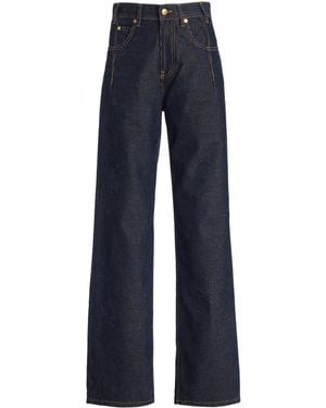 DARKPARK Lu Metallic-Corduroy Straight-Leg Jeans - Blue