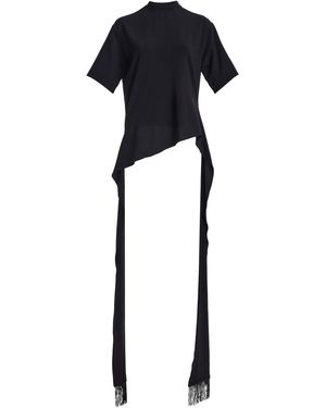Brandon Maxwell The Winnie Tie-Detailed Jersey T-Shirt - Black
