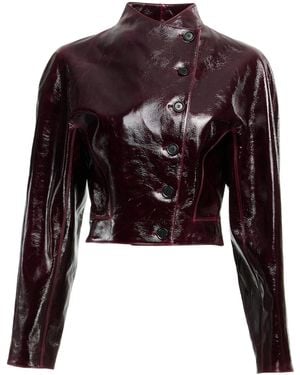 Elie Saab Vinyl Leather Jacket - Black
