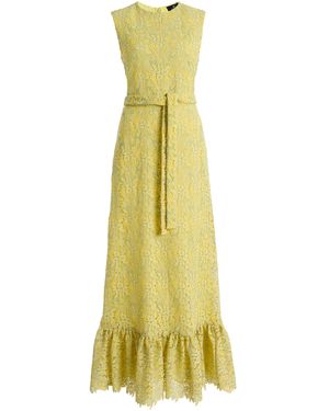 Etro Belted Macramé Lace Maxi Dress - Yellow