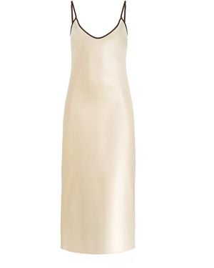 Comme Si Silk Bias Slip Dress - White
