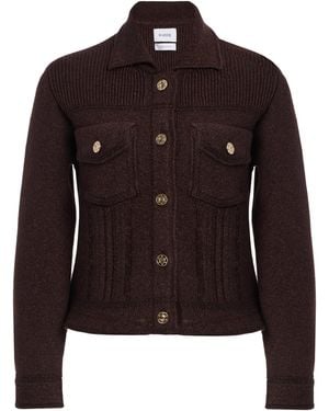 Barrie Fitted Cashmere-Denim Jacket - Brown
