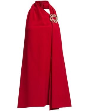 Elie Saab Scarf Draped Mini Dress - Red