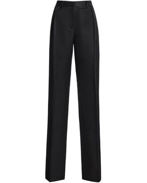Brandon Maxwell Irving Wool-Silk Trousers - Black