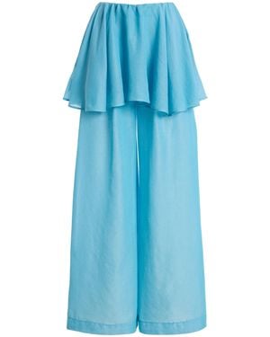 Marrakshi Life Exclusive La Isla The Cotton Peplum Trousers - Blue