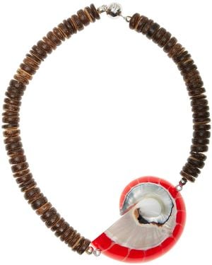 Julietta Odessa Shell Necklace - Red