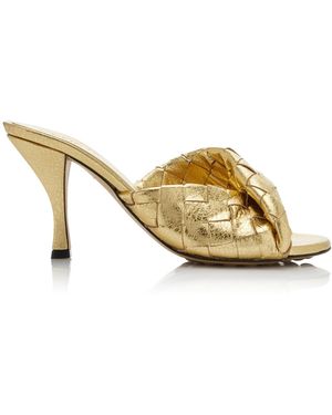 Bottega Veneta Blink Intrecciato Leather Mules - Metallic