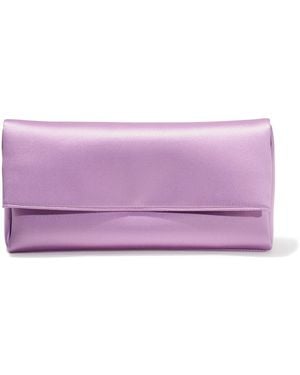 Carolina Herrera Annie Satin Clutch - Purple
